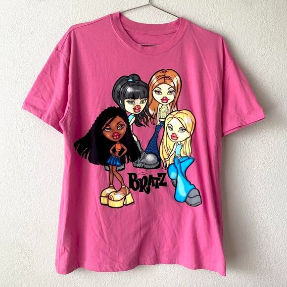 Bratz Pink Graphic Tee Shirt Women's XS baggy fit - Picture 1 of 3